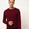 HOWARD pull col rond bordeaux