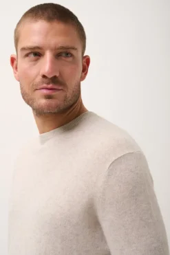 HOWARD pull col rond gris perle chiné