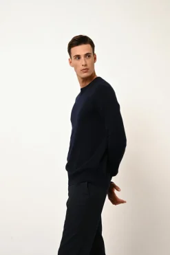 HOWARD pull col rond navy
