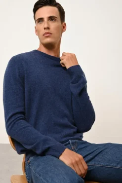 HOWARD pull col rond ocean chiné