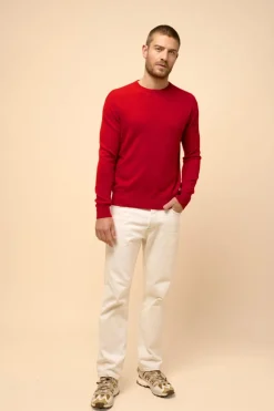 HOWARD pull col rond rouge