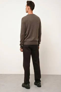 HOWARD pull col rond taupe chiné