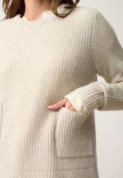 INAYA pull col rond gris perle chiné