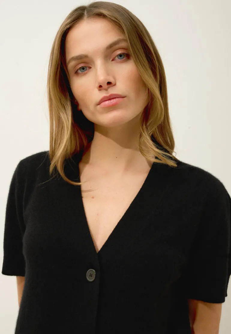 IRIS cardigan col v noir