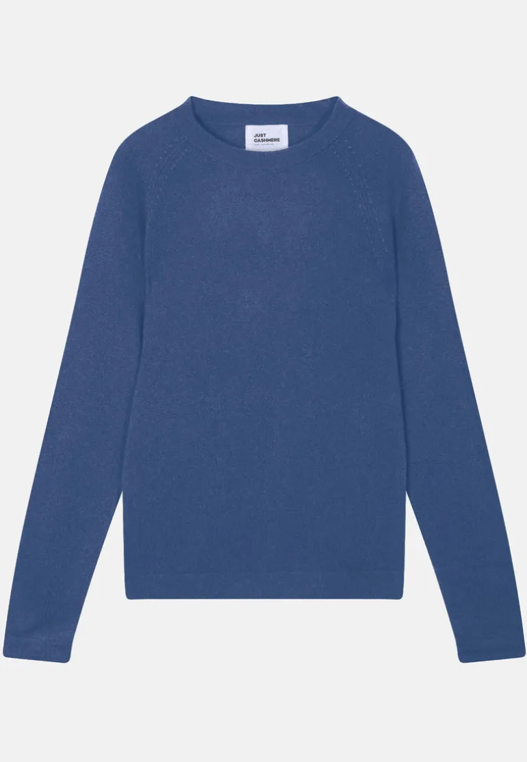 JANE pull col rond bleu denim