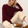 JANE pull col rond bordeaux
