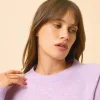 JANE pull col rond mauve chiné