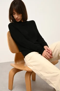 JANE pull col rond noir