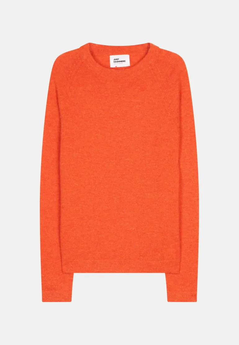 JANE pull col rond orange chiné