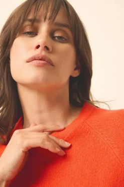 JANE pull col rond orange