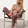 JANICE pull col rond camel chiné