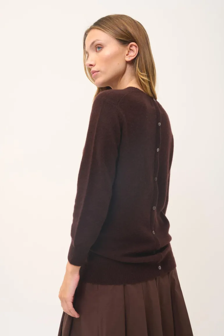 JANICE pull col rond choco