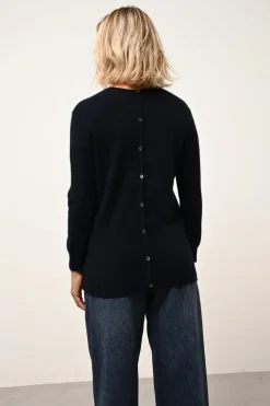 JANICE pull col rond navy