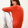 JANICE pull col rond orange