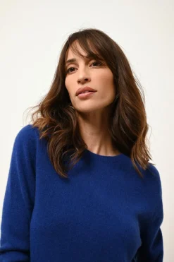 JANICE pull col rond outremer