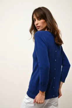 JANICE pull col rond outremer
