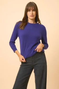 JANICE pull col rond purple