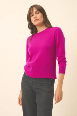 JANICE pull col rond violine