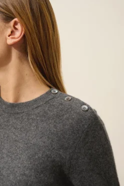 JEANNE pull col rond anthracite chiné