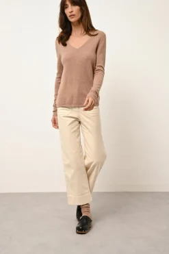 JOAN pull col v camel chiné