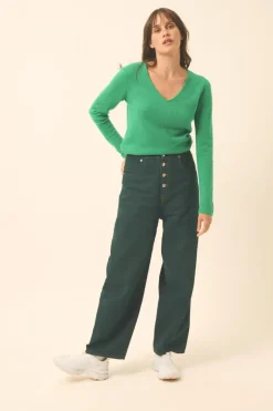 JOAN pull col v menthe