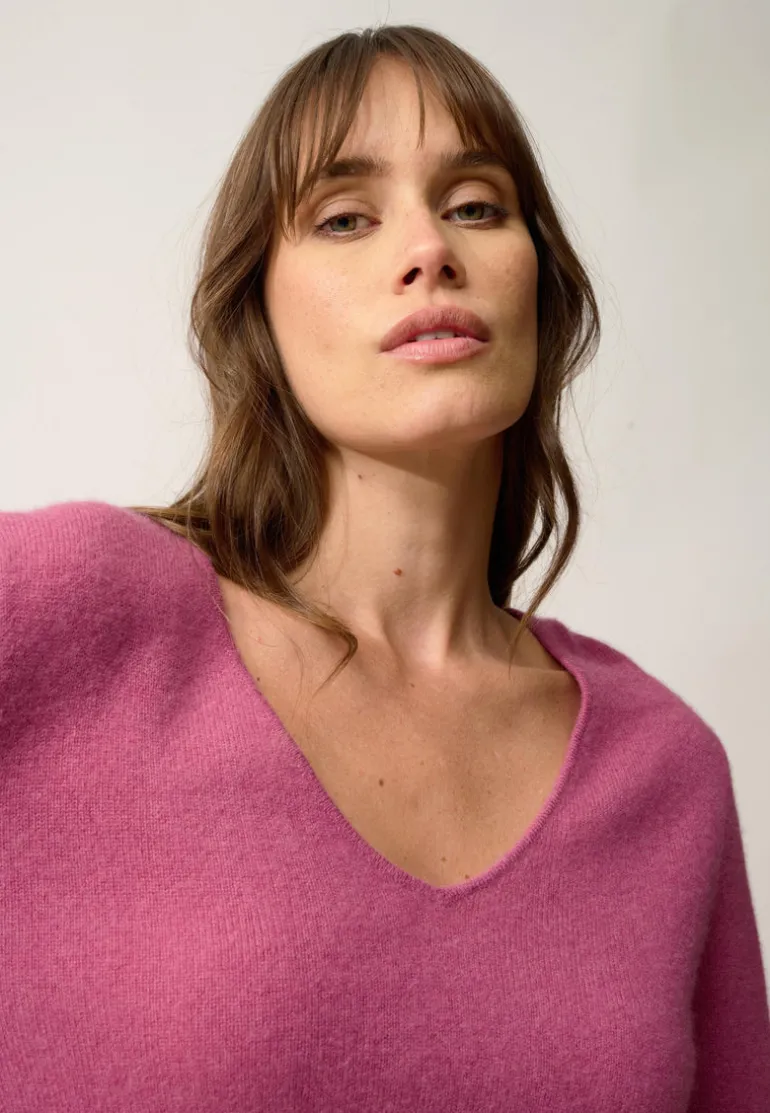 JOAN pull col v orchidée