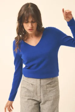 JOAN pull col v outremer