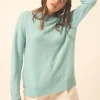JOSPE pull col rond aqua chiné