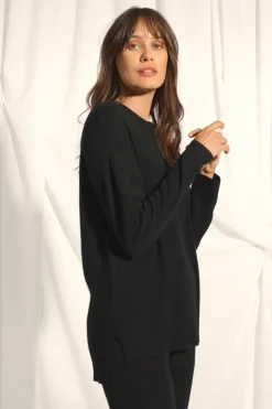 JOSPE pull col rond noir