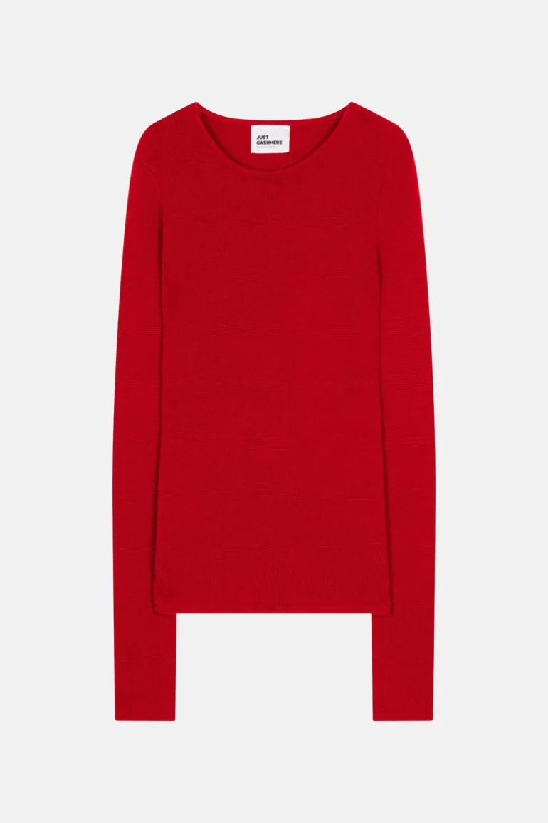 JOYCE pull col rond rouge