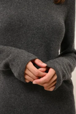 JUNE pull col roulé anthracite chiné
