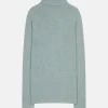 JUNE pull col roulé bleu gris chiné