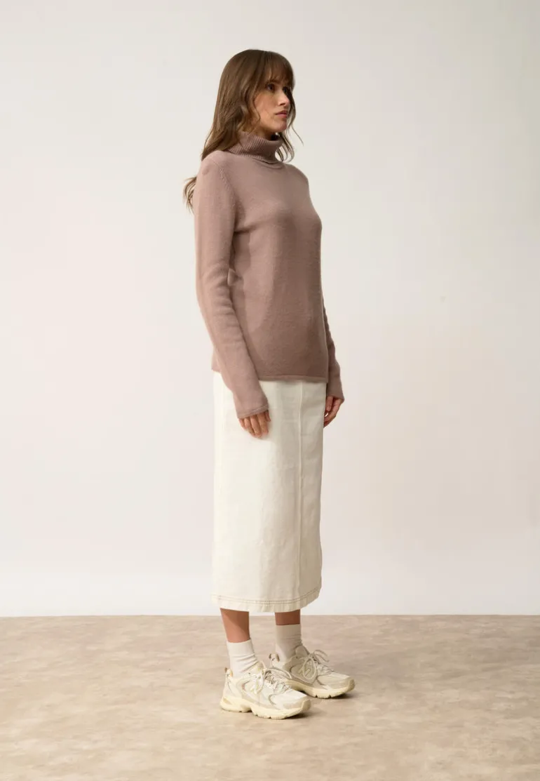 JUNE pull col roulé cuivre