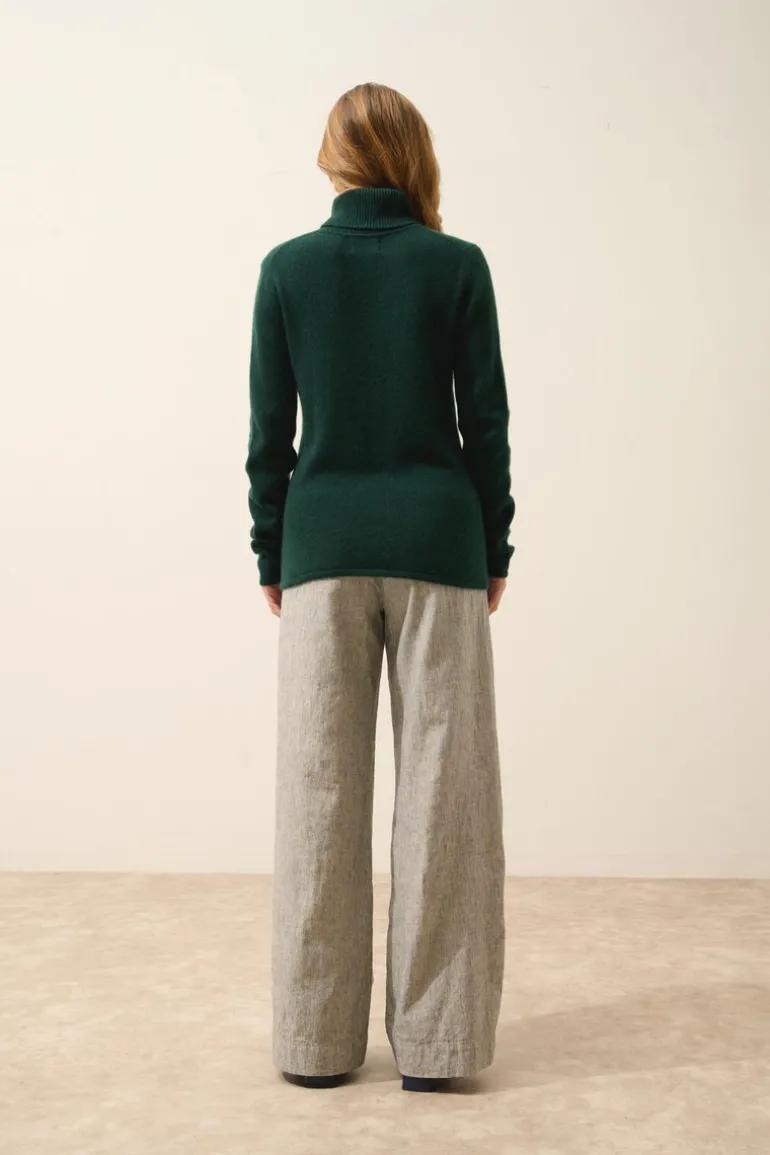 JUNE pull col roulé cyprès