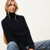 JUNE pull col roulé navy