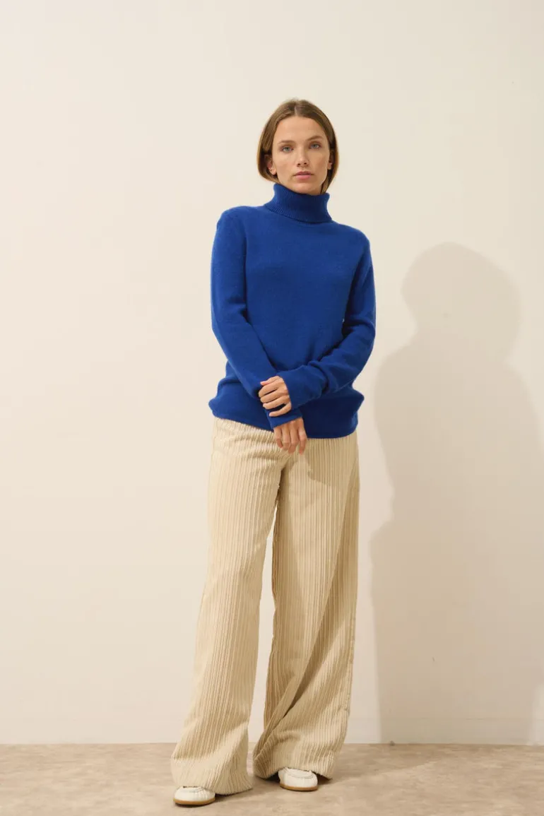 JUNE pull col roulé outremer