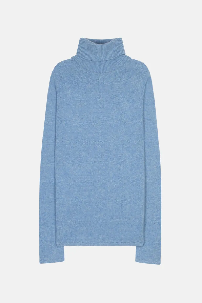 JUNE pull col roulé sky