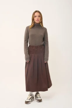 JUNE pull col roulé taupe chiné