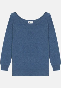 KAREN pull col rond bleu denim