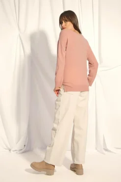 KAREN pull col rond bois de rose