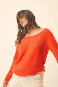 KAREN pull col rond orange