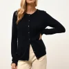 KATHARINE cardigan col rond navy