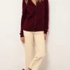 KATHARINE cardigan col rond bordeaux