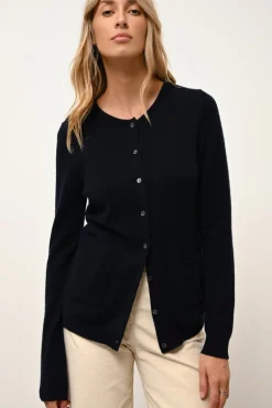KATHARINE cardigan col rond navy