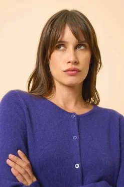 KATHARINE cardigan col rond purple