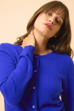 KATHARINE cardigan col rond indigo