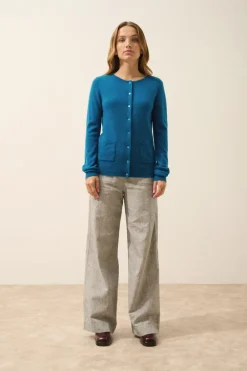 KATHARINE cardigan col rond paon