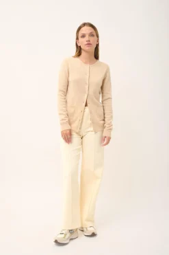 KATHARINE cardigan col rond sable