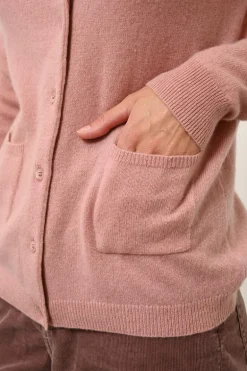 KATHARINE cardigan col rond bois de rose