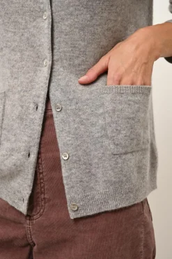 KATHARINE cardigan col rond nuage chiné